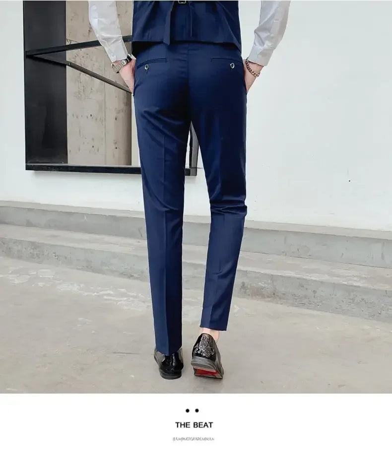 Men's Suit (Blazer+ Vest + Pants)™ Solid Color Casual Slim-fit Suit
