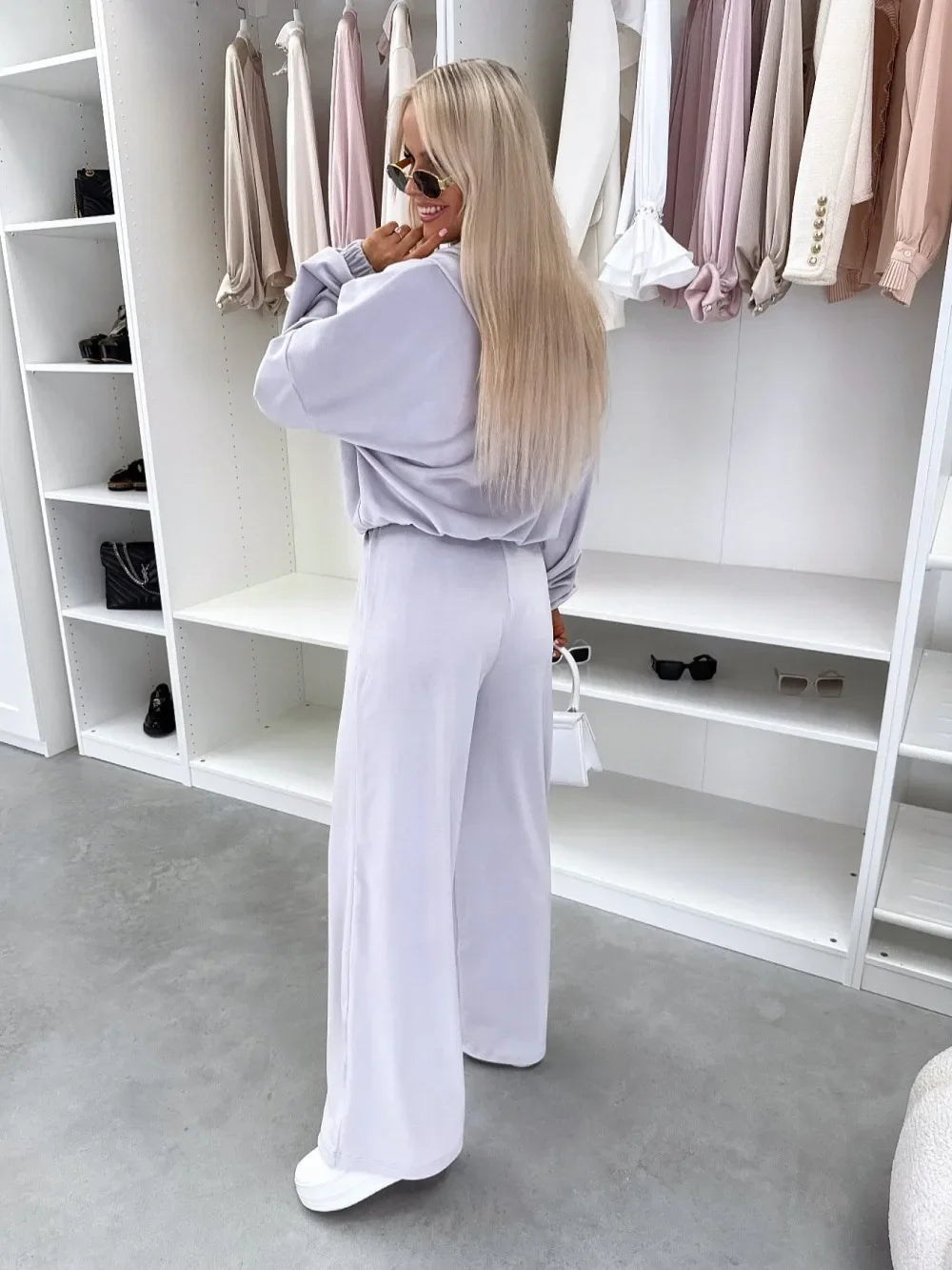 Women's  Casual Outfit™ Zipper Hooded Cardigan + Wide Leg Pants Two Piece Set