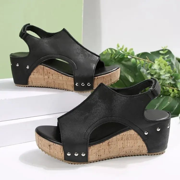 Women's Thick Heel Sandals™ Cross-Border Large Size Fish mouth Rubber Sole Sandals
