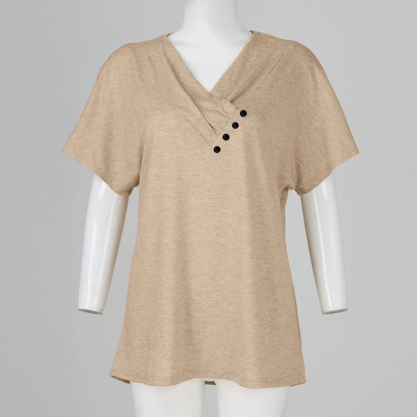 Women's Oversized T-Shirt™ Solid Color V Neck Short Sleeve Basic Tops