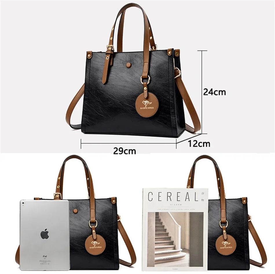 Women's Leather Luxury Handbags™ Ladies Shoulder Crossbody Sac & Messenger Tote Handbag