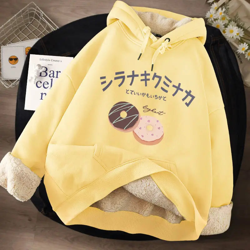 Women's Lamb Wool Pullovers™ Velvet Cartoon Hoodies