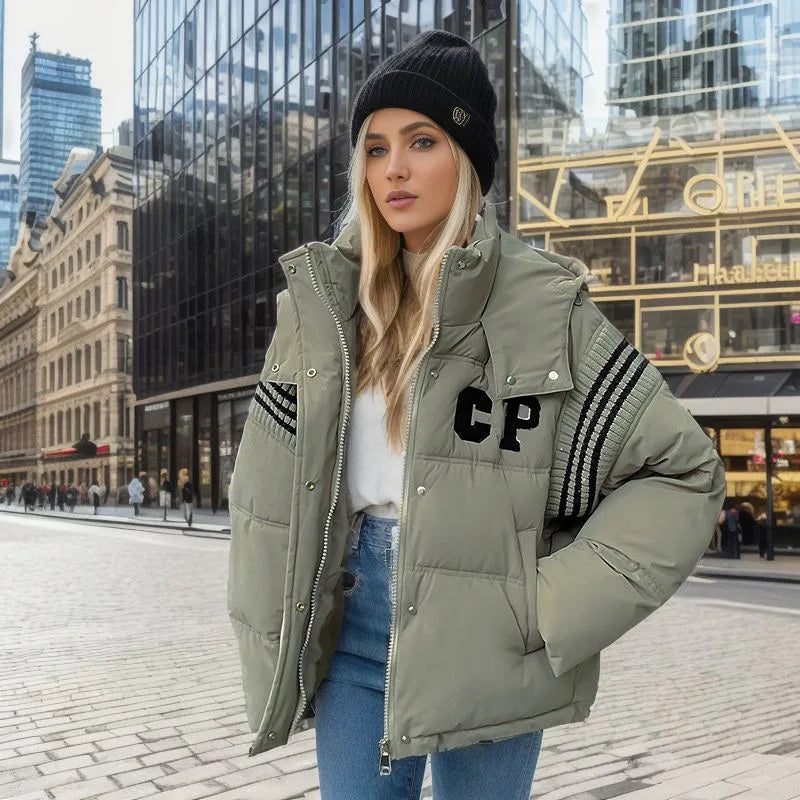 Women's Cotton Jacket™ Thick Loose Color Blocked Parkas Jacket