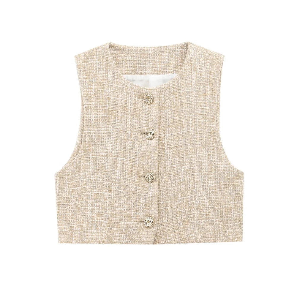 Women's Summer Suit™ Retro Texture Short Tank Top & Shorts Set