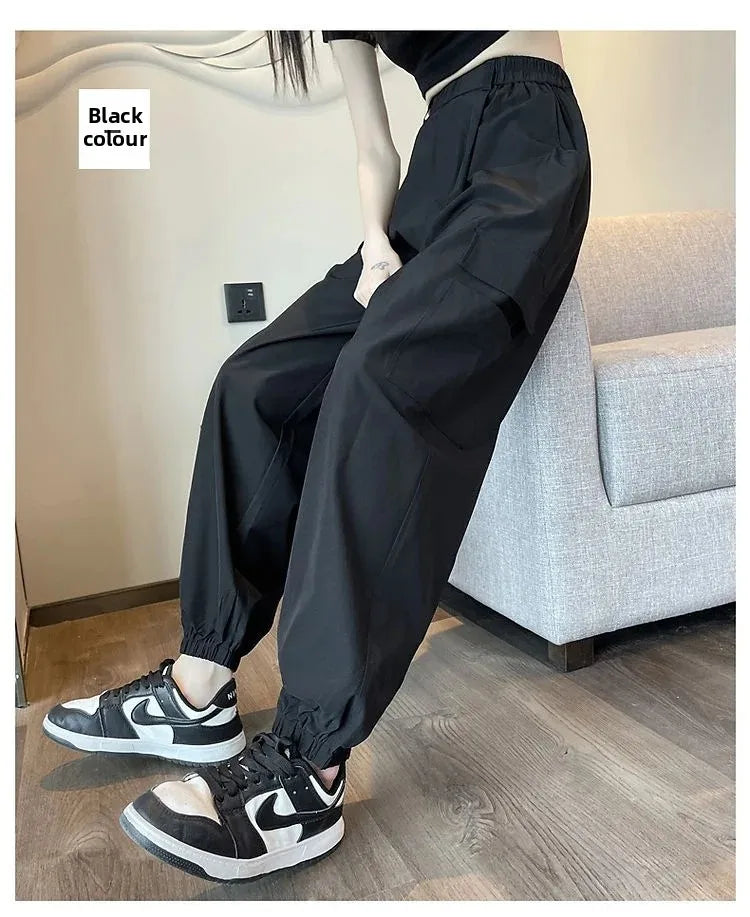 Women's Thin High Waist Cargo Pants™ Long Drapey Quick Dry Trousers