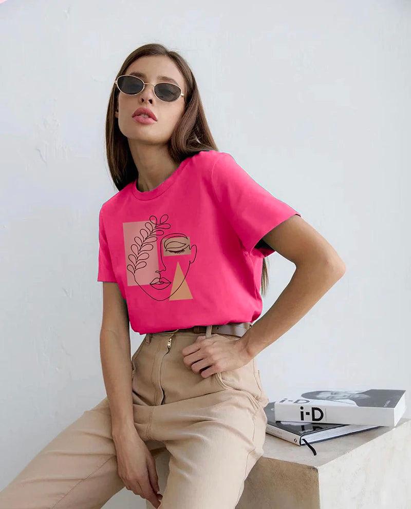 Women's Hirsionsan Aesthetic Character Printed T Shirt™  Vintage Soft Summer Cotton Basic Loose Tops