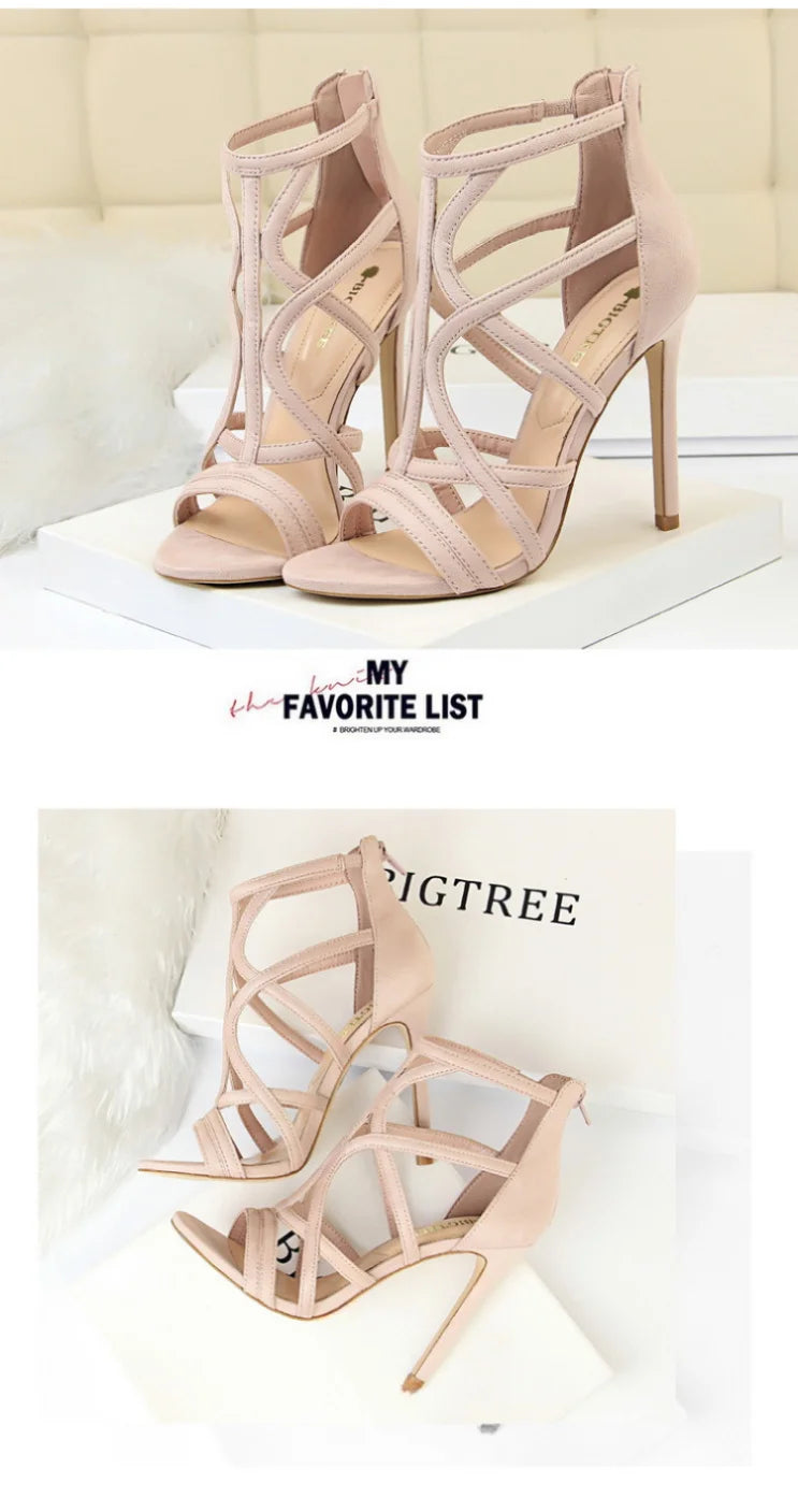 Women's High Heels™ Roman Style Velvet Hollow Out Fish Mouth Ultra High Heels