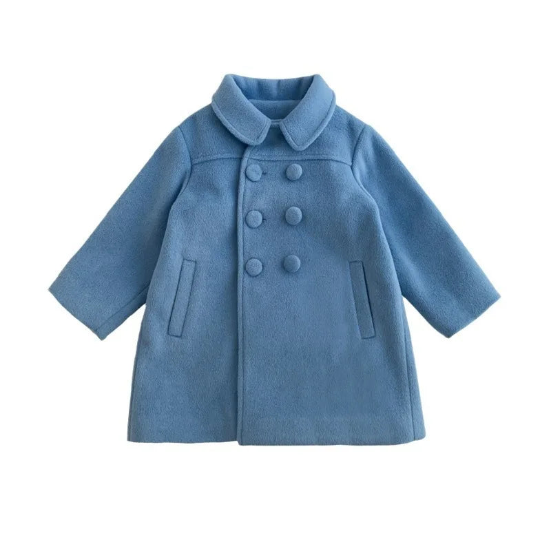 Girl's Long Cotton Coat™ Korean Style Thickened Double-breasted Jacket