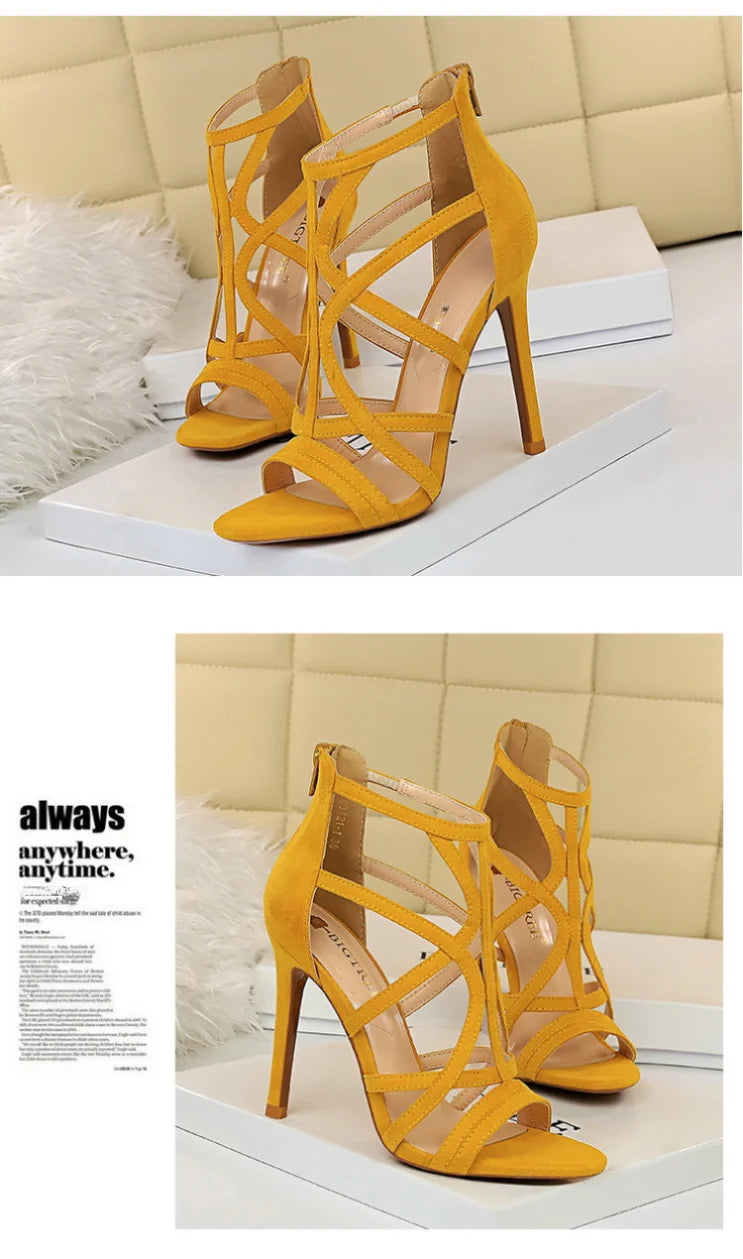 Women's High Heels™ Roman Style Velvet Hollow Out Fish Mouth Ultra High Heels