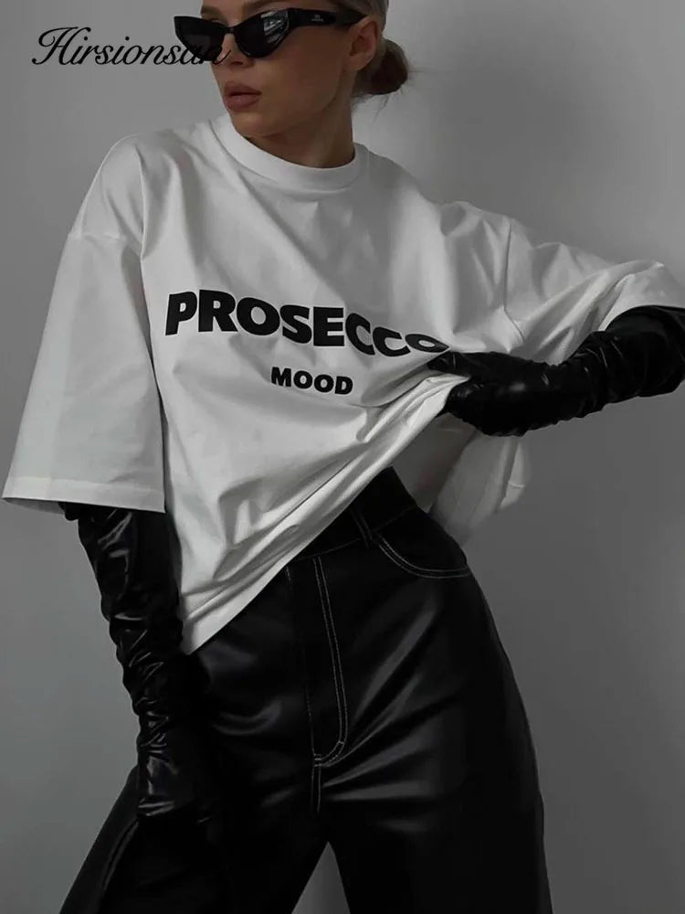 Women's  Letter Printed T Shirt™ Short Sleeve Oversized Cotton Tops