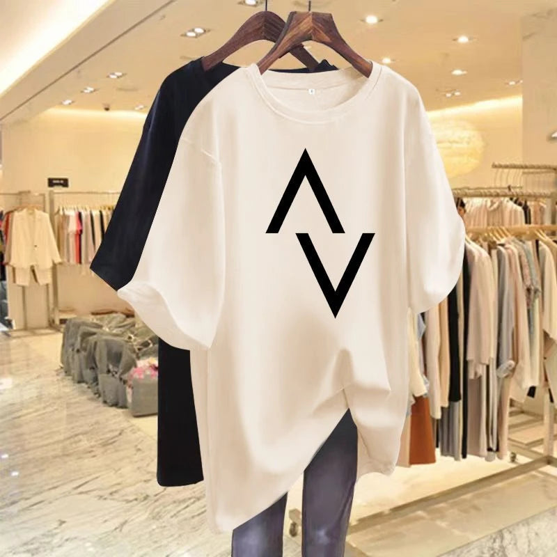 Women's Summer T-Shirt™ Loose cotton women's printed round neck short sleeved t-shirt
