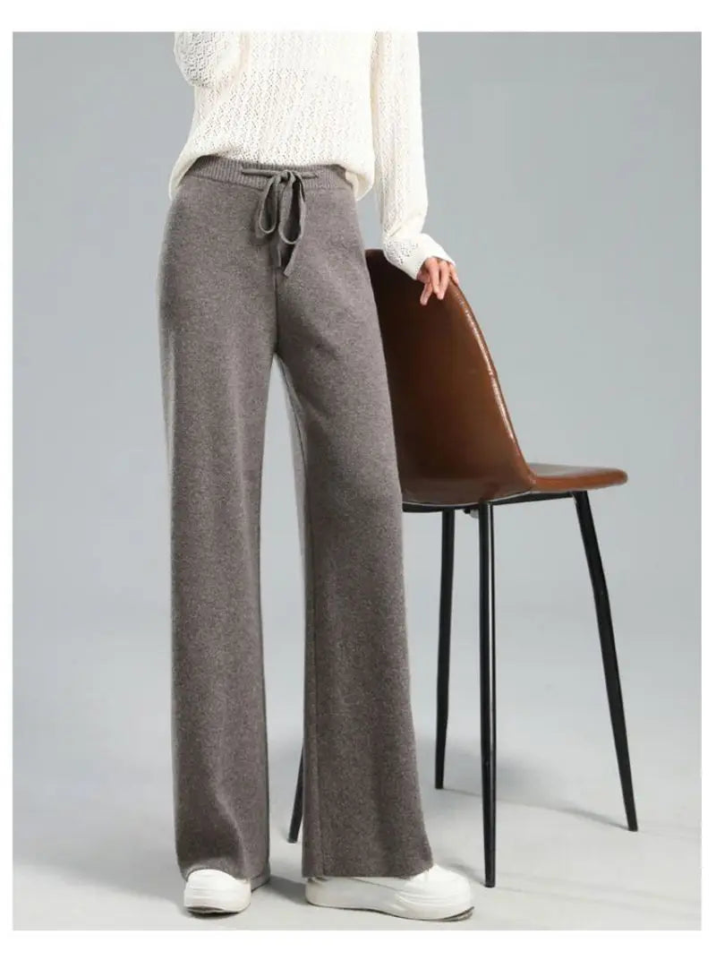 Women's Knitted Elastic High Waist Pants™ Straight Ankle-Length Soft Pants