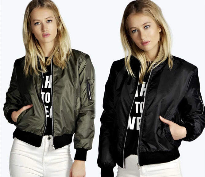 Women's Short Jackets™ Vintage High Street O-neck Bomber Jacket