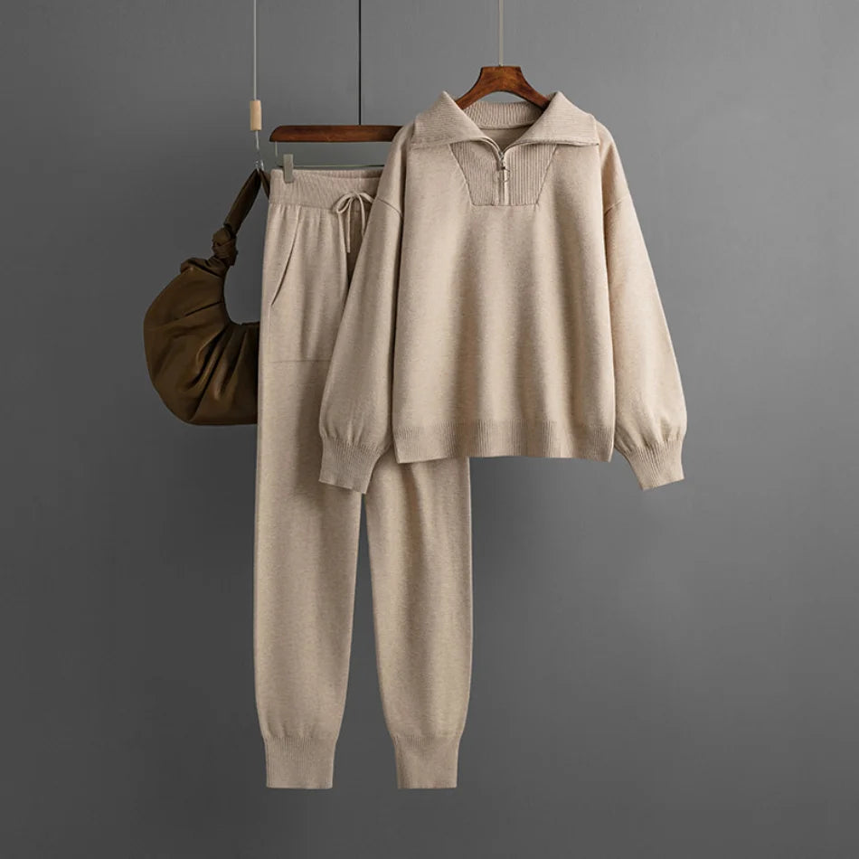 Women's Knitted Suit™ 2 Piece Sets Outfit Trouser Oversized Casual Sweaters Jogging Knitwear Tracksuit