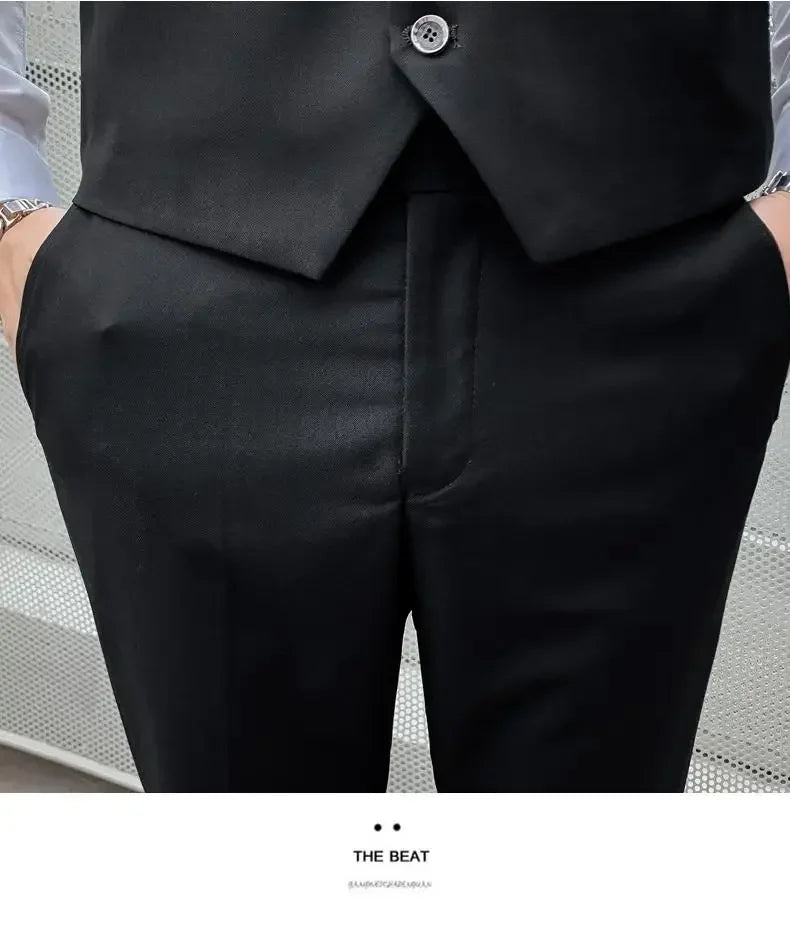 Men's Suit (Blazer+ Vest + Pants)™ Solid Color Casual Slim-fit Suit