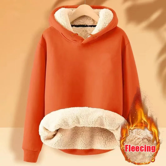 Women Fleece Sweatshirt™ Thickened Lamb Plush Hooded Pullover