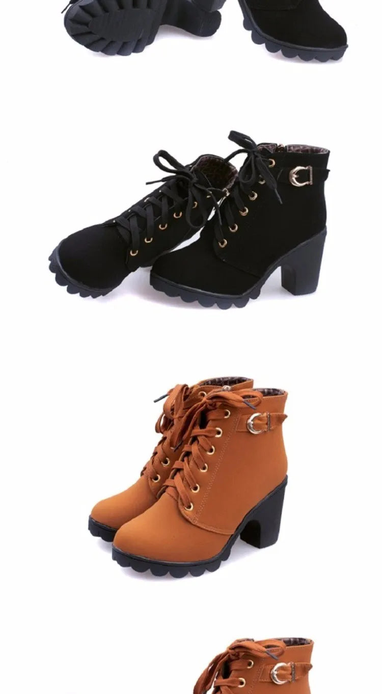 Women's Winter Pumps Boots™  High Heels Lace-up Boots