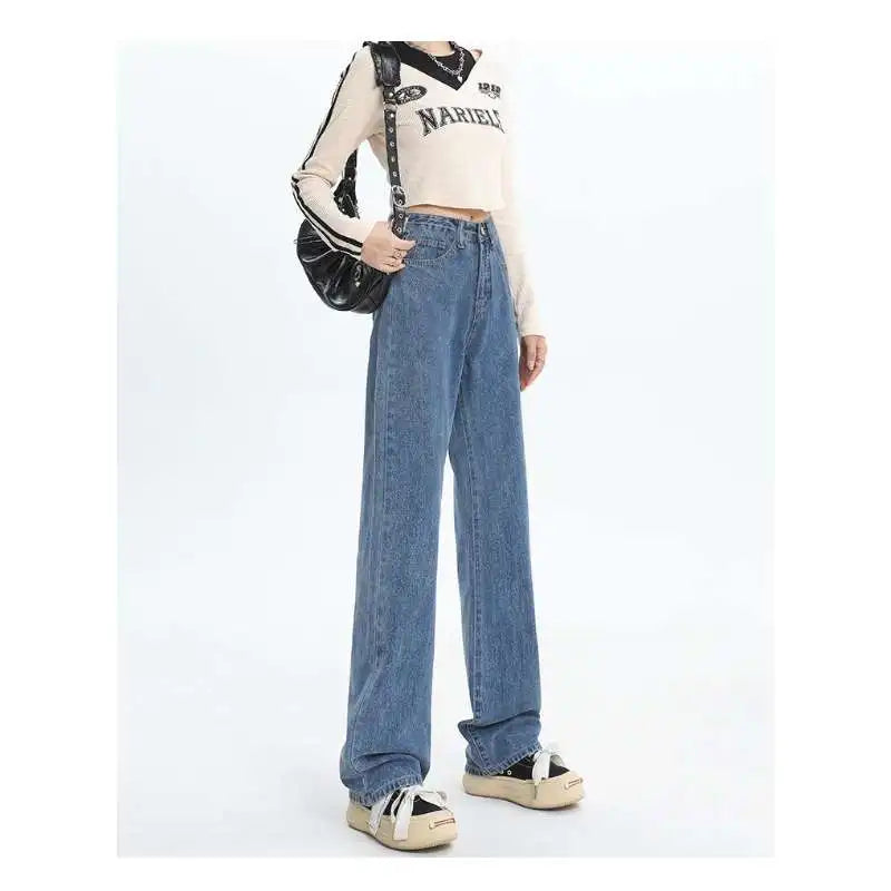 Women's High Waisted Slim Jeans™ Casual Loose Thin Floor Pants Wide Leg Pants