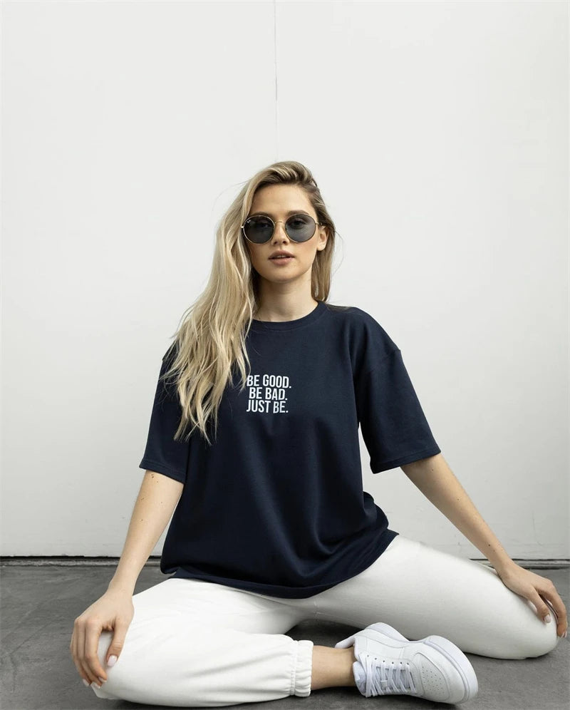 Women's Hirsionsan Simple Loose Letter Printed T-shirt™ Soft Short Sleeve Basic Tees