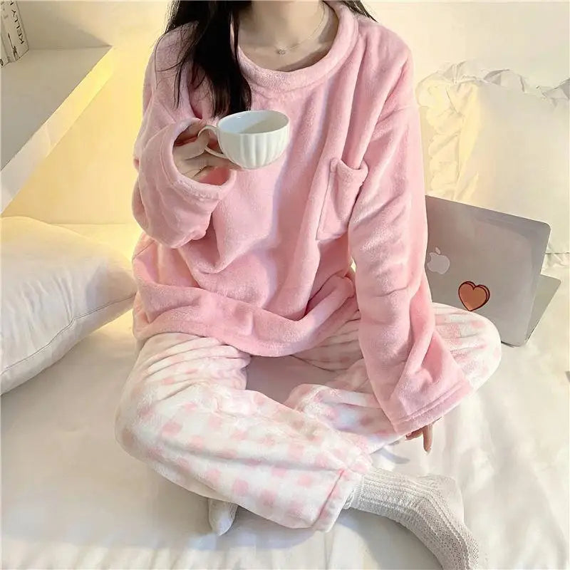 Women's Fleece Pajamas Set™ Winter Thick Warm Suit Set