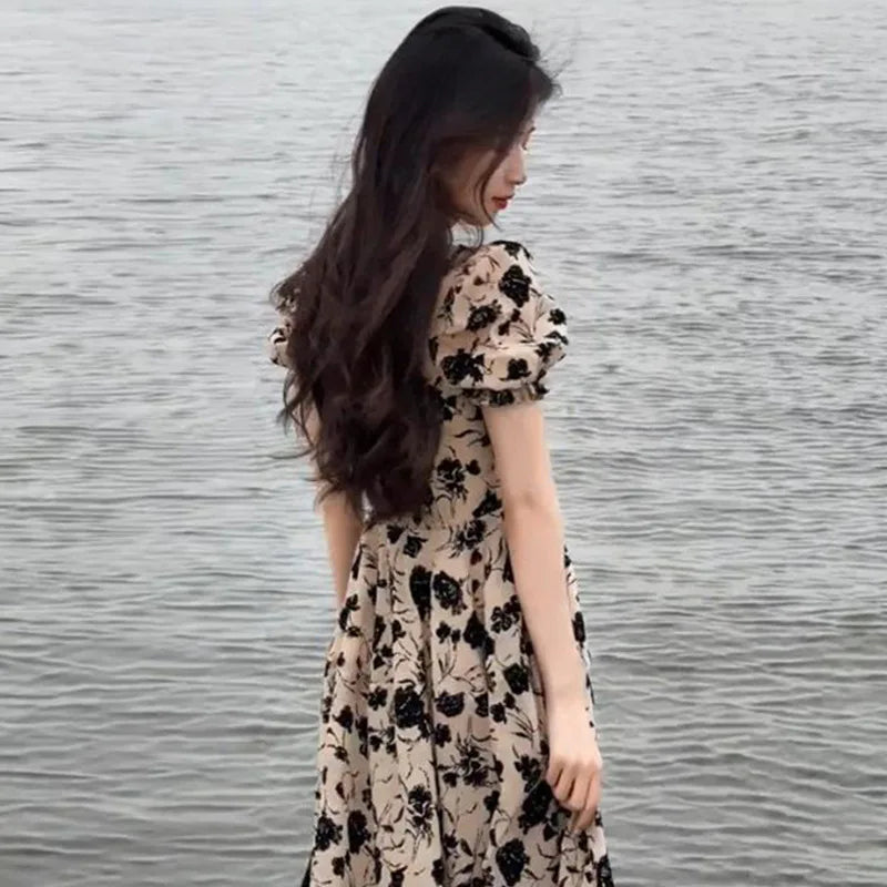 Women's Bubble Sleeve Dresses™ French Hepburn Style Floral Dresses