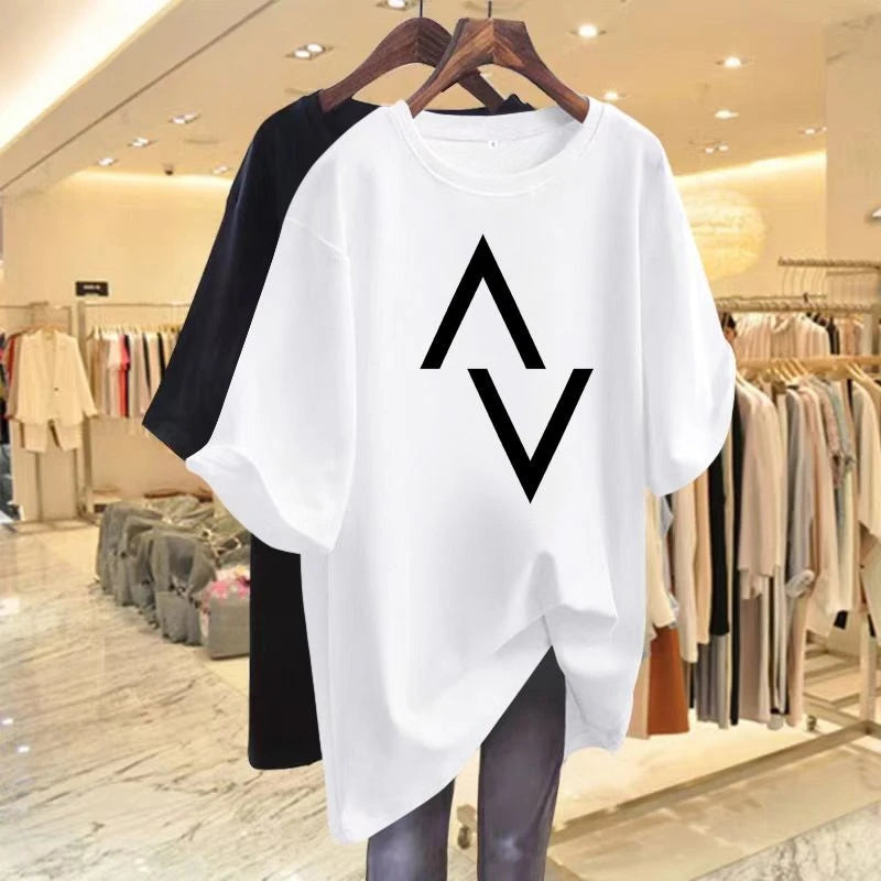 Women's Summer T-Shirt™ Loose cotton women's printed round neck short sleeved t-shirt