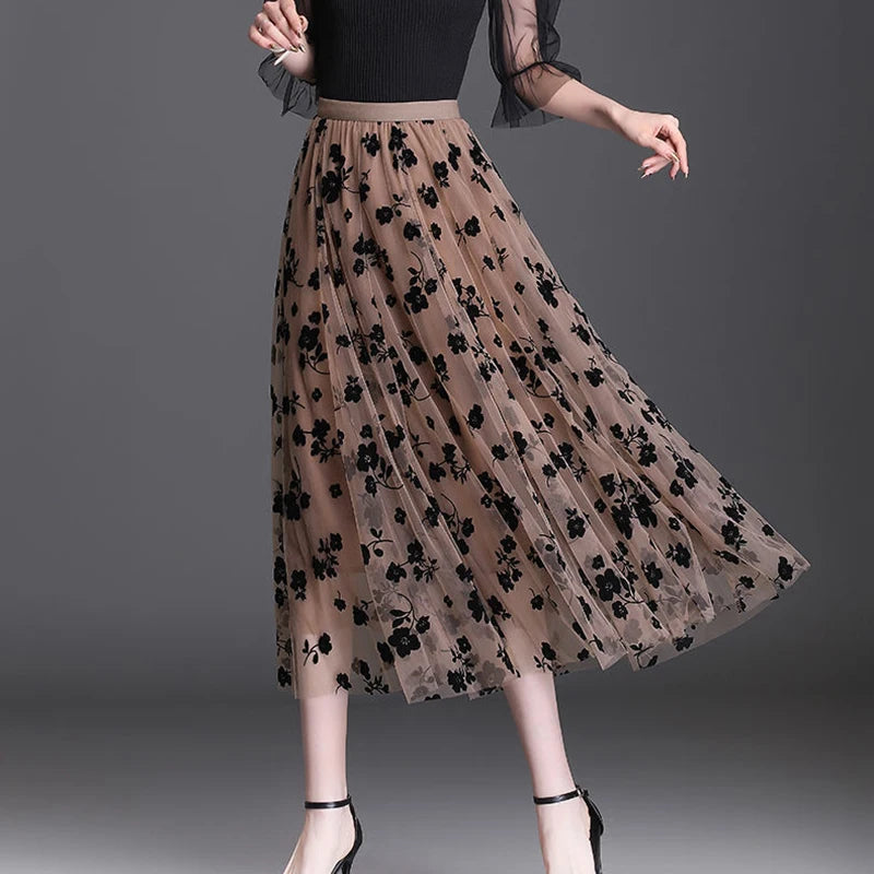Women's Tulle Skirt™ Summer Hook Floral Loose Midi Skirt