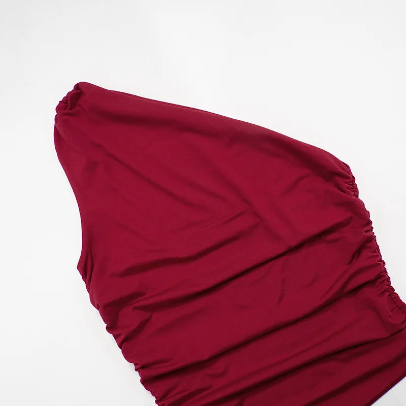 Women's One Shoulder Backless Shrink Tank Top™ Tight Sexy Sleeveless Neckless Slim T-Shirt