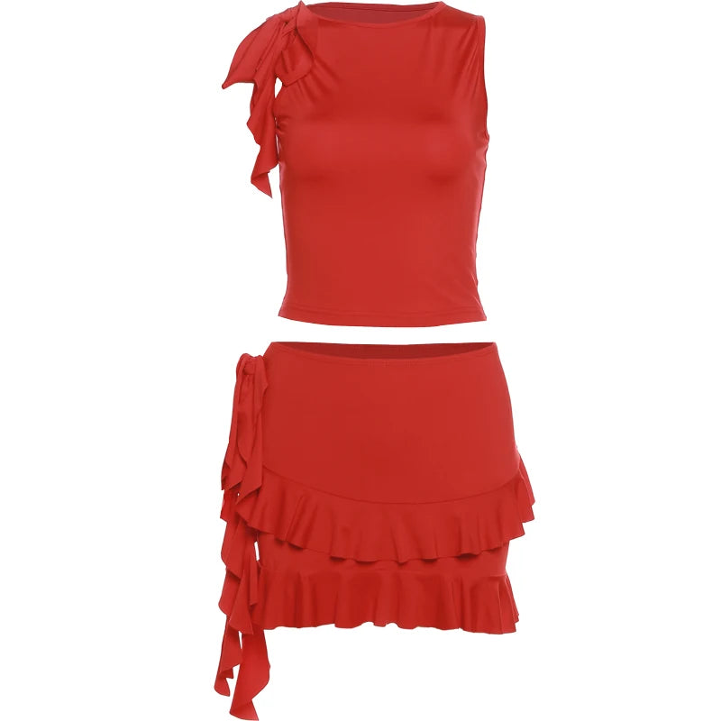 Women's Mini Skirt & Shirt™  Bandage Slim Tank & Skirt  Festival Outfit