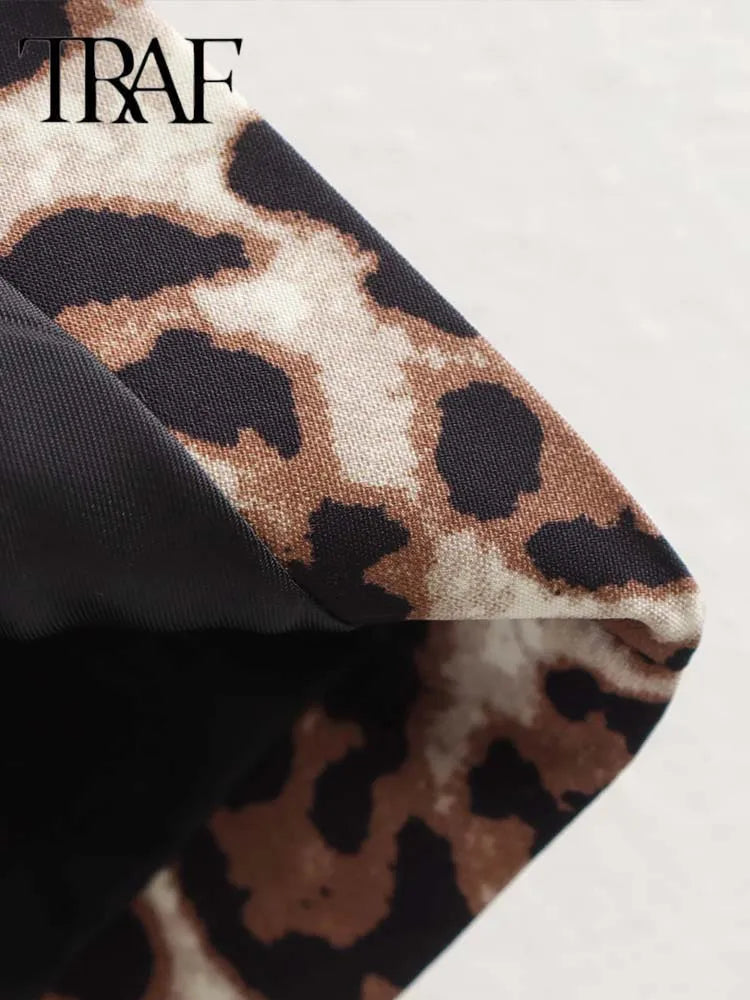 Women's  Leopard Summer Jacket™ V-Neck Single-breasted Cropped Sleeveless Jacket
