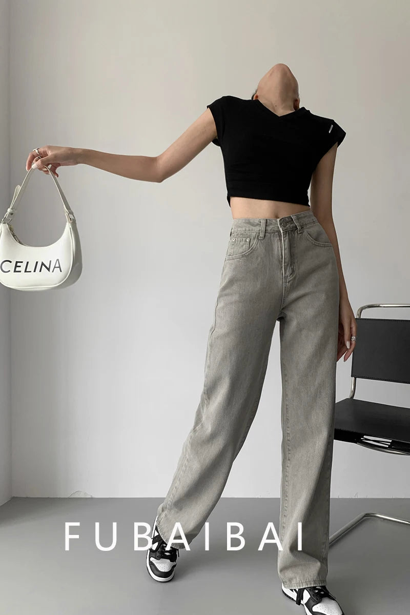 Women's Jeans™ High Waist Vintage Straight Baggy Denim Pants