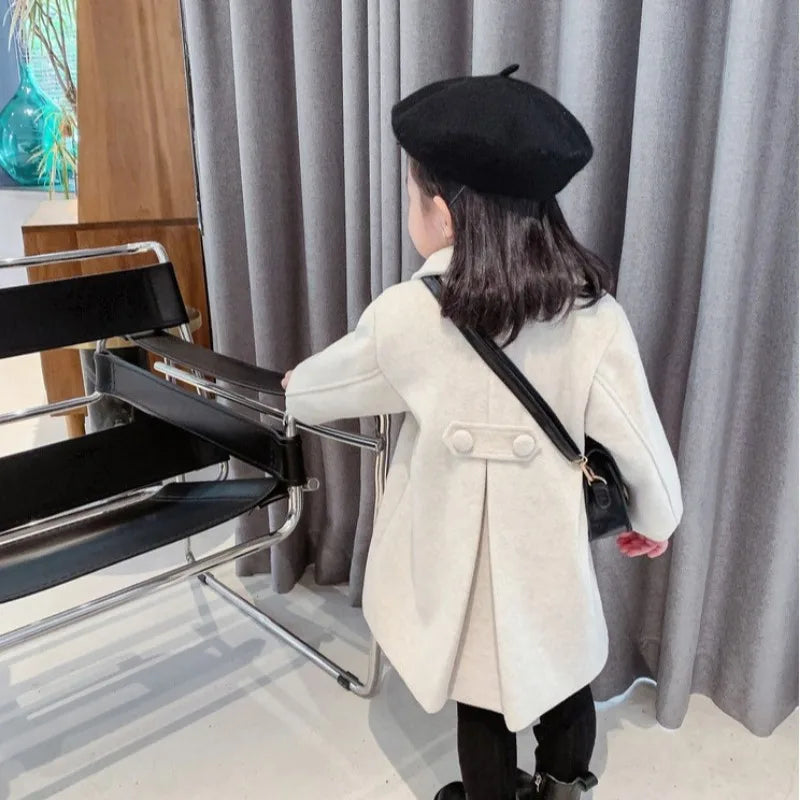 Girl's Long Cotton Coat™ Korean Style Thickened Double-breasted Jacket