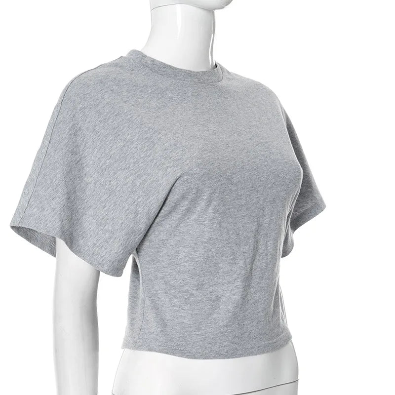 Women's Casual Cropped T-shirt™ 2025 O-neck Corset Summer Short Tee Shirts