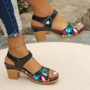 Women's Peep Toe High Heel Sandals™ Gladiator Chunky Heel Platform Flower Sandals