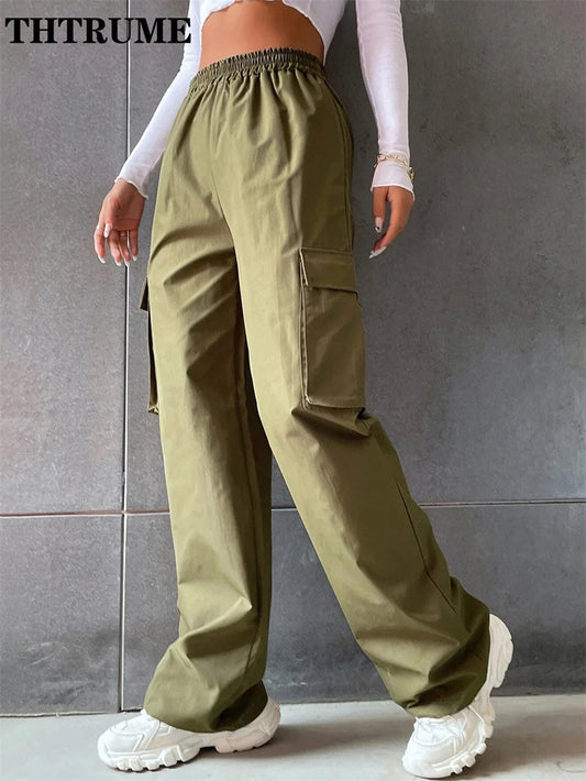 Women's Vintage Cargo Pants™ High Waist Baggy Straight Trousers