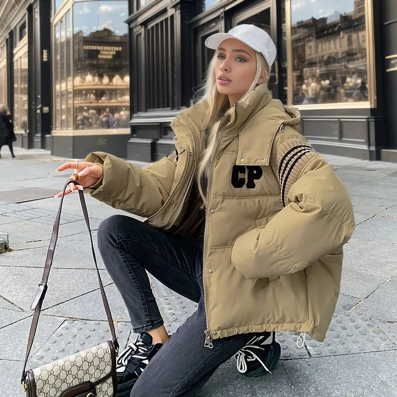 Women's Cotton Jacket™ Thick Loose Color Blocked Parkas Jacket