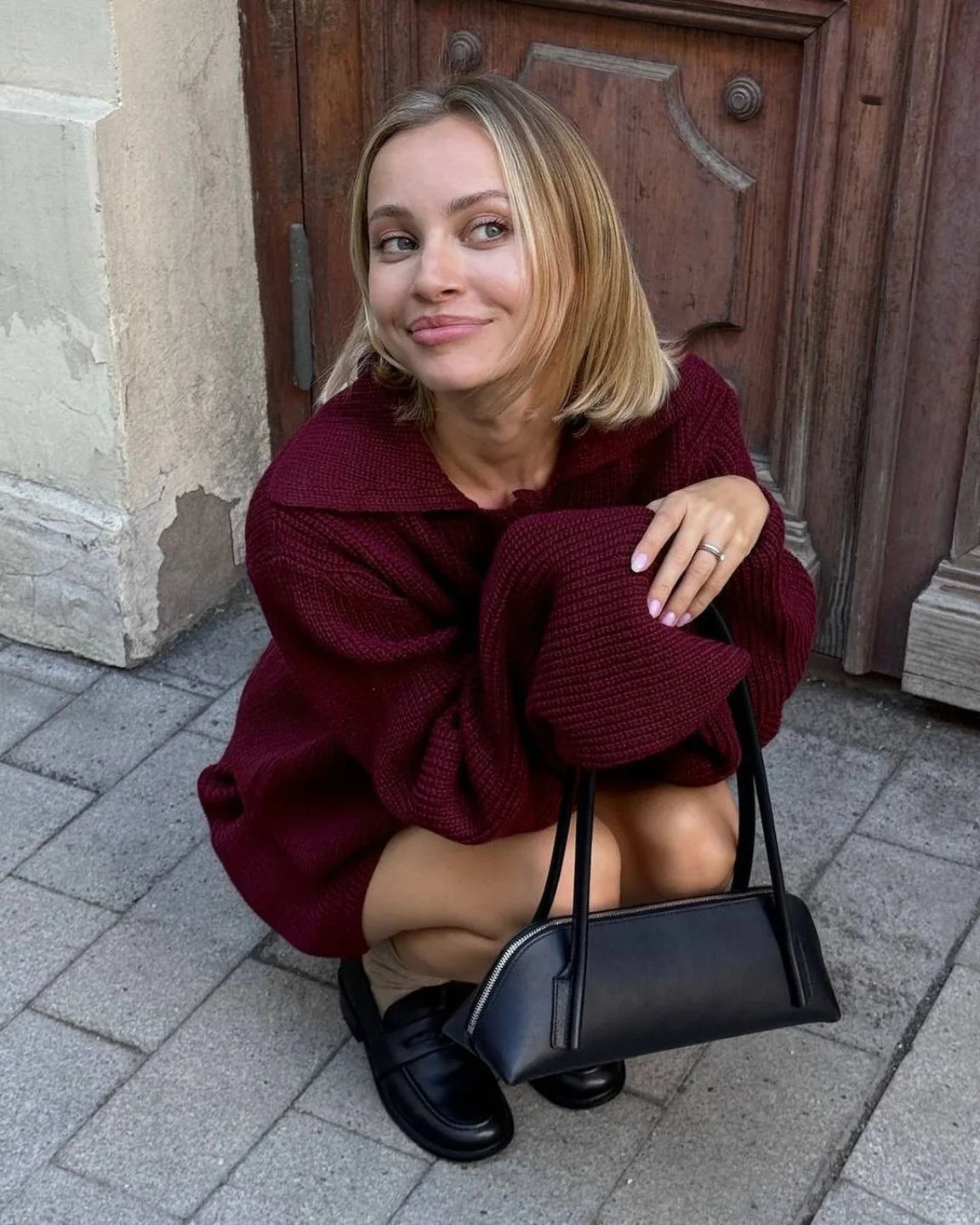 Women's Knitted Shirt and Skirt Set™ Long Sleeve Single Breasted Turn-Down Collar Shirt & Mini Skirt Cardigan Suits