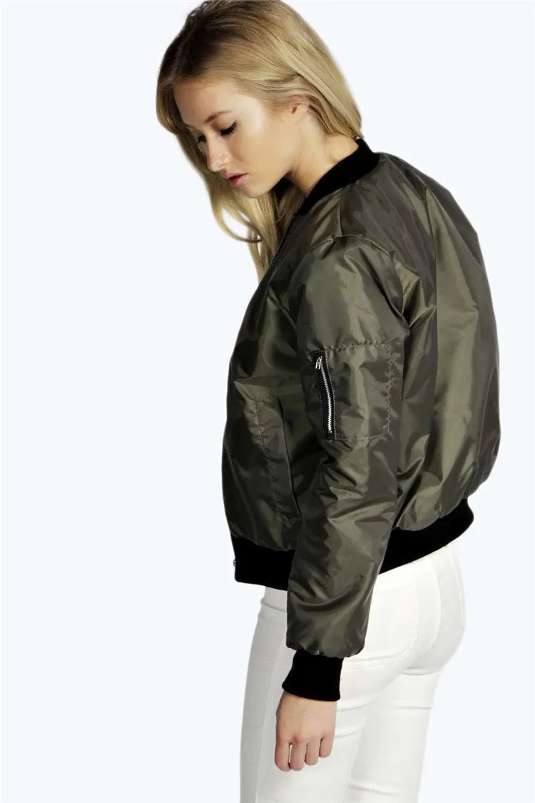 Women's Short Jackets™ Vintage High Street O-neck Bomber Jacket