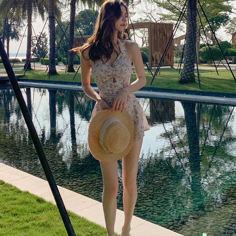 Women's Hanging Neck Sweet Dress™ High Waist Summer Dress