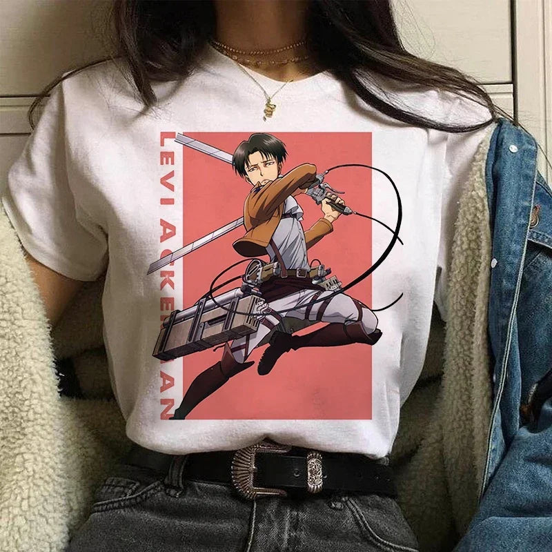 Women's T shirt™ Levi Ackerman Attack On Titan Anime Comics Japanese Graphic Cartoon Streetwear Tops