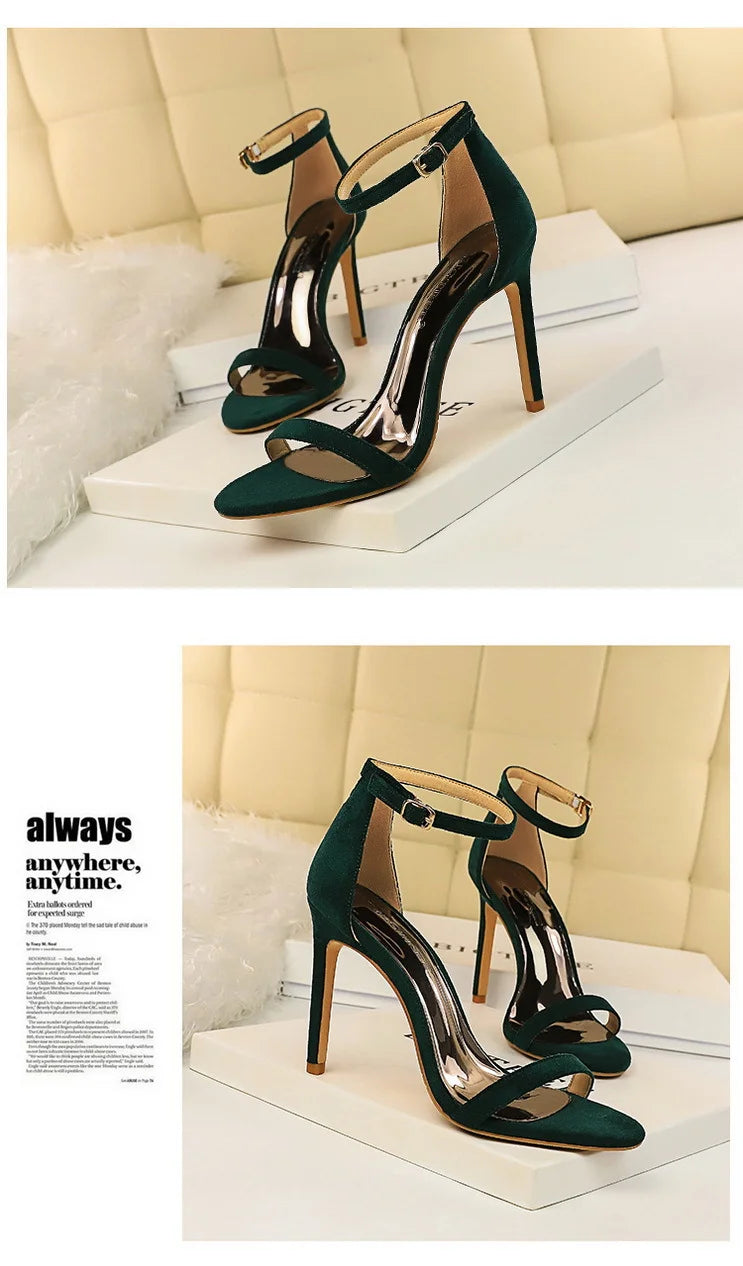 Women's Summer High Heels™ Velvet Surface One-band Ankle Cool Pu High Heels