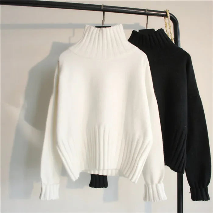 Women's Turtleneck Pullover™ High Elasticity Knitted Ribbed Slim Jumper