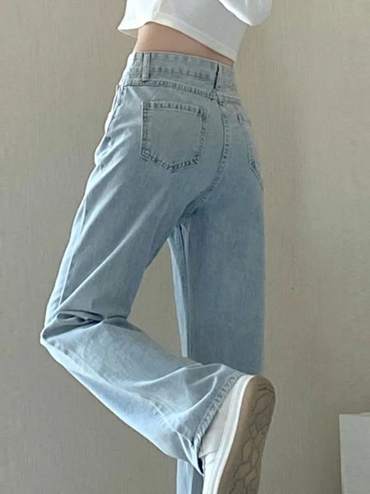 Women's High Waisted Slim Jeans™ Casual Loose Thin Floor Pants Wide Leg Pants