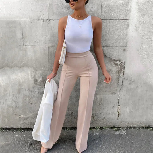 Women's Slim Bell-Bottoms Trousers™ Solid Color Flared Trousers