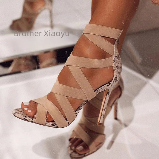 Women's High Heels™ Hollow Mesh Fish Mouth Spaghetti Straps Roman Rubber Sole Heels