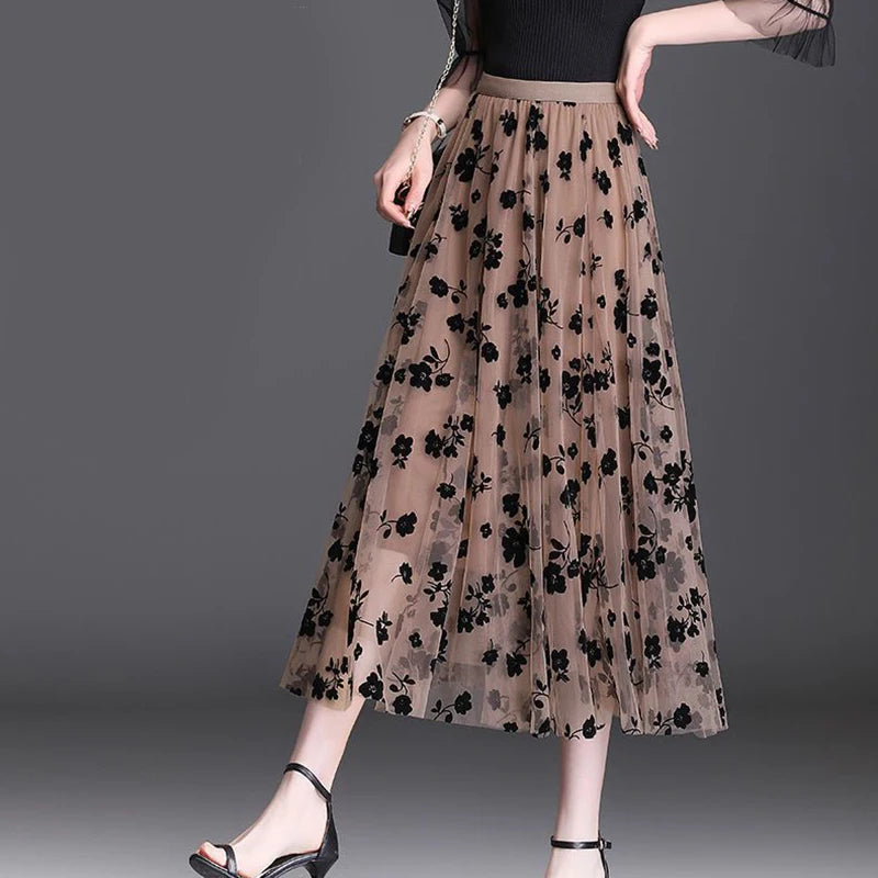 Women's Tulle Skirt™ Summer Hook Floral Loose Midi Skirt