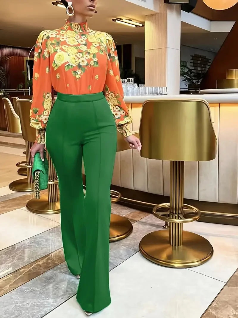 Women's Slim Bell-Bottoms Trousers™ Solid Color Flared Trousers