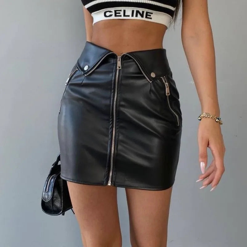 Women's PU Leather Skirt™ Y2K PU Casual Chic Multi Zip Fashion Slim Hip Skirts