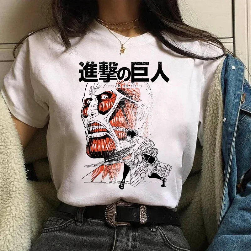 Women's T shirt™ Levi Ackerman Attack On Titan Anime Comics Japanese Graphic Cartoon Streetwear Tops