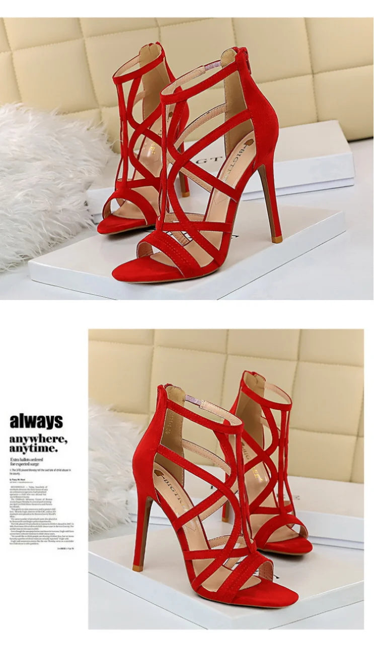 Women's High Heels™ Roman Style Velvet Hollow Out Fish Mouth Ultra High Heels